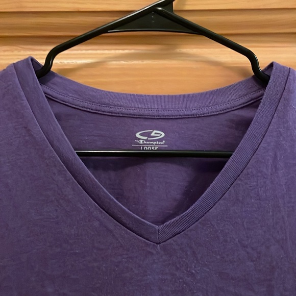 Purple Short Sleeve Loose Fir Champion Tee Shirt - Picture 3 of 3